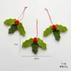 Decoraciones Navideñas Transfronterizas Fieltro de Lana Frutas Rojas Hojas Navideñas Decoraciones para Árbol de Navidad DIY Adornos Pequeños Colgantes Arreglo de Escena de Fiesta