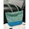 Bolso tejido de moda popular transfronterizo para mujer, bolso tote, nuevo bolso de playa para vacaciones de verano versión coreana 2026, bolso de hombro