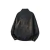 2026 nueva chaqueta casual transfronteriza para hombre estilo americano tie-dye bloques de color retro piloto cuero PU