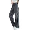 145 Shorty Tooling Calças Femininas Montanhismo Americano Solto Primavera e Outono Calças Casuais de Perna Larga 150 Calças Esportivas de Cintura Alta