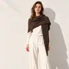 Xale de Caxemira Tricotado para Outono/Inverno de 2026 Cachecol Tricotado Cachecol Triângulo Espesso Toalha Versátil Elegante para Mulheres