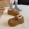 Zapatos Birkenstock para Mujer con Plataforma de Suela Gruesa para Aumentar la Altura 2024 Nuevos Botas de Nieve Calientes de Lana y Algodón con Forro de Borrego Zapatos Birkenstock