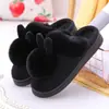 Pantuflas de Algodón para Otoño e Invierno para Hombres y Mujeres, Pantuflas Cálidas Engrosadas para Parejas, para Interiores, de Media Caña, con Orejas Largas de Conejo, para Comercio Transfronterizo