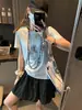 Mochie Comodidad Casual Zona de Confort Estilo Coreano Simple Versátil Cuello Redondo Corte Ajustado Casual Manga Corta Camiseta Mq1222