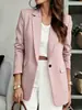 Elegante Blazer Casual de Corte Ajustado para el Trabajo, Chaqueta Formal de Corte Holgado y Ajustado para Mujeres Petite con un Toque de Lujo