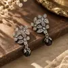 Brincos franceses vazados de diamante estilo novo em prata 925 personalizados, brincos de pérola personalizados de nicho de luxo leve vintage para mulheres