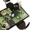 Mantel de Mesa de Comedor con Ilustración Estilo Medieval, Serie Verde, Impermeable, Resistente al Aceite, Lavable, Tapete Protector de Escritorio, Resistente al Calor, Tapete Resistente a Altas Temperaturas