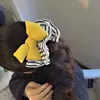 Diadema de Algodón Relleno Amarillo Brillante con Lazo y Rayas Cuerda para el Cabello Plegada Moda Coreana Accesorios Versátiles para el Cabello Nueva Diadema 2025