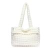 Yeyu/Han Suxi Mismo Estilo Bolso Tote de Nailon Bolso de Algodón Plisado Ligero Simple Gran Capacidad Bolso de Hombro