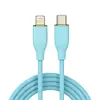 Cable de datos de silicona líquida personalizado de 60W adecuado para teléfonos Xiaomi, Huawei y Apple, cable de carga rápida con conectores duales tipo C