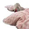 Juego de Cama con Borde de Cáscara de Kapok Clase A - Sábana, Funda de Edredón y Colcha de Estilo Nórdico Simple - Juego de Tres Piezas para Estudiantes de Dormitorio