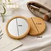 Espejo de Maquillaje de Belleza Personalizado Transfronterizo, Espejo de Maquillaje Portátil, Espejo de Bambú, Espejo Portátil, Espejo de Maquillaje Mini Redondo, Espejo de Mano