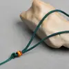 Lanyard simples de corda lisa com pingente joia Pingente vivo de jade corda de carga alta corda de nó plano trançada à mão fivela