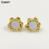 Ehp102 Sol Pequeño Girasol Piedras Preciosas de Colores Gancho para Pendientes Opcional Chapado en Oro de 18K Accesorios