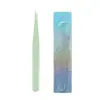 Pinças para Cílios Postiços Pinças para Nail Art DIY Pinças para Técnicos de Cílios Pinças para Extensão de Cílios Pontas Curvas e Retas Personalizável