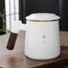 Copo de Água Cor de Jade com Separação de Água e Chá, Copo de Escritório, Copo de Cerâmica para Infusão de Chá, Caneca Personalizada, Porcelana Branca de Grande Capacidade