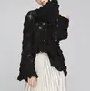 Suéter Tejido Hueco Holgado de AliExpress Transfronterizo Europeo y Americano Cuello Redondo Pulóver Delgado Manga de Trompeta Pulóver Suéter de Mujer de Moda
