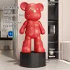 Ornamento de Urso Violento com Padrão de Couro para Sala de Estar, Gabinete de TV, Sofá, Decorações Macias Grandes para Mudança para uma Casa Nova, Presente