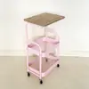 Carrito de almacenamiento pequeño móvil, mesa de café multifuncional, mesita de noche, mesa auxiliar creativa y elegante, estante de almacenamiento