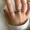 Anillo de Corazón Rosa de Zirconia de Diseño de Nicho para Mujer, Moderno y Único, Versátil con un Toque de Lujo, Anillo de Dedo Índice de Moda Apilable