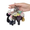 Llavero de Piel de Visón Real Zorro Pequeño Colgante de Peluche Lindo para Bolsos de Mujer Accesorios para Llavero de Coche Adorno de Zorro