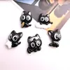Presilhas de Cabelo de Resina Cartoon Pretas Pequenas para DIY, Acessórios para Sapatos, Contas Tchecas, Materiais para Joias Atacado