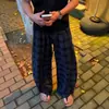 Pantalones casuales de verano ligeros de nicho, modernos y elegantes para hombre, pantalones de cuadros rectos versátiles y de moda.