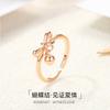 Anillo de Dedo con Apertura de Anillo de Campana de Lazo S925 para Mujer Diseño Simple de Nicho Anillo de Dedo Abierto Personalizado Simple Combinable con Todo