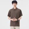 2025 Nova Camiseta de Verão de Manga Curta Camiseta Masculina Camiseta Masculina Waffle Sem Costura Fresca Camisa Polo com Lapela Tops Masculinos