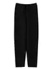 Pantalones Casuales de Punto Grueso de Lana Pura para Mujer, Otoño e Invierno 2025, Color Sólido con Costura Central y Bolsillos, Pantalones Largos de Corte Ajustado