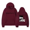 Sudadera con capucha casual de moda callejera con estampado de letras D de doble cara, estilo Anime Drift Ae86, para hombres y mujeres