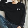 Camiseta masculina de manga comprida de algodão pesado 260g, camiseta solta de algodão grande americana, roupas de outono, camisa pequena