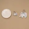 Prata de Lei S925 Vintage Tailandesa Feito à Mão Flor de Prata Elefante Pingente Pequeno Elefante Charme Fio de Contas DIY Acessórios de Prata