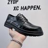 Zapatos brogue de cuero con cordones para las cuatro estaciones, estilo británico, de caña baja, formales, derby, para uso exterior, zapatos de negocios.