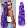 Aubes Cabello Sintético Paquete de Crochet para Cabello Onda Profunda Cabello a Granel 30 Pulgadas 120g Paquete de Cabello para Mujeres