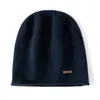 Gorro 100% Cachemir Puro para Mujer Otoño e Invierno Nuevo Casual Más Fácil de Combinar Gorro Cálido de Cachemir Tejido