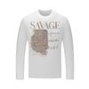 Camiseta de manga larga para hombre, marca de moda, camisa de verano para hombre de mediana edad, camisa fina para hombre de mediana edad y mayor, ropa superior con diamantes de imitación, ropa de primavera y otoño
