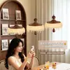 Lámpara de araña para restaurante estilo vintage con tres luces de color nogal, diseño creativo de gota de agua de iceberg, lámpara retro para mesa de comedor, mostrador de bar L669