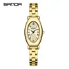 Reloj de Mujer Ofns Más Vendido de Alto Valor, Elegante Reloj de Cuarzo Ovalado Retro para Mujer con Esfera de Nácar, Pequeño Reloj Verde Impermeable