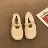 Marca de moda 2026 Otoño/Invierno Nuevos Zapatos de Piel para Mujer Ropa de Exterior Felpa Suave Suela Blanda Mocasines Zapatos de Algodón Modernos Versátiles Fondo Plano Zapatos de Algodón