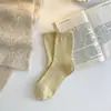 Calcetines de media pantorrilla para Otoño e Invierno, Suaves y Felpudos, Forrados de Felpa para Mujer, Engrosados, Calientes, Calcetines de Maternidad, Calcetines de Felpa con Rayas Verticales para Dormir y Piso