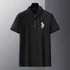 Camiseta Masculina de Verão Nova Cor Sólida Manga Curta Algodão Mercerizado Gelo Casual com Gola Polo Paul Fino