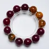 Pulsera Delicada de Fresa y Cristal Natural Ojo de Tigre Amarillo para Mujer, Versátil y Realza la Piel, Pulsera de Ágata Rojo Sangre al por Mayor