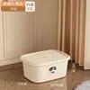 Caixa de armazenamento com tampa, organizador doméstico de plástico, caixa de armazenamento de roupas, caixa de armazenamento de guarda-roupa, disponível em vários tamanhos e empilhável