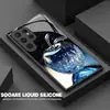 Funda de teléfono de cristal artístico con diseño de manzana azul frío estilo ISN, adecuada para Samsung S22/S23/S24 Ultra