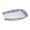 Plato Kaibaiya azul y blanco de melamina para rollos de arroz rectangular de plástico imitación porcelana vajilla barbacoa olla caliente plato frío comercial