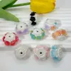 Nova camélia luminosa borda de pérola flor de argila macia bola de flor furo reto contas DIY corrente de celular acessórios de caneta com contas