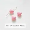 Acessórios de material para corrente de celular DIY feitos à mão com laço quadrado rosa e coração, estilo feminino