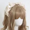 Faixa de cabelo vintage preta multicamadas com laço doce, acessório de cabelo estilo Lolita, estilo de corte, jovial e feminino
