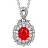 Venta caliente en vivo de Tiktok piedra desnuda grande collar con colgante de alta gama colgante de gema de sangre de paloma roja de Mozambique de gran quilate
